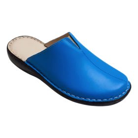 3006 kék női bőr klumpa papucs