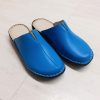 3006 kék női bőr klumpa papucs
