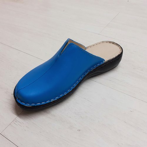 3006 kék női bőr klumpa papucs