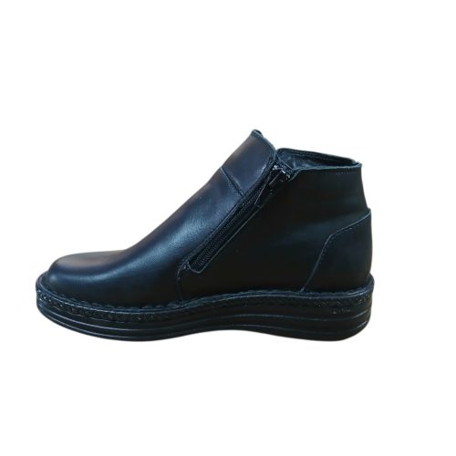 301 fekete női bőrbakancs