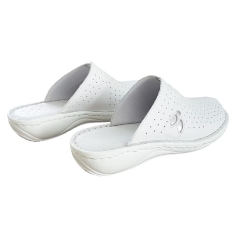 3061 fehér női bőr klumpa papucs