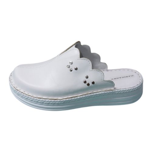 4062 fehér női bőr klumpa papucs