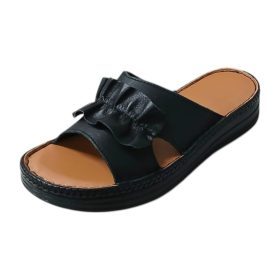 410 fekete női bőr papucs