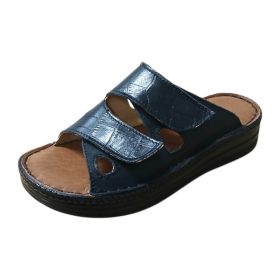 430 croco fekete női papucs széles lábra