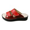 430 piros női bőr papucs széles lábra