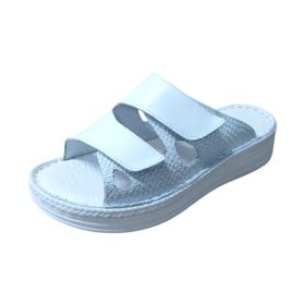 430 fehér kígyóbőr mintás papucs