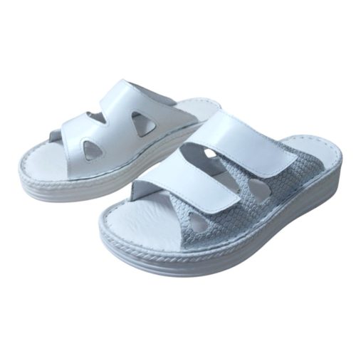 430 fehér kígyóbőr mintás papucs