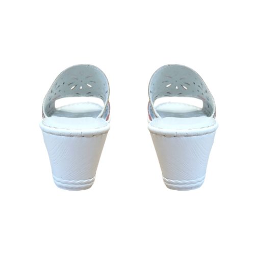 5202 ezüst-rózsaszín női bőr papucs