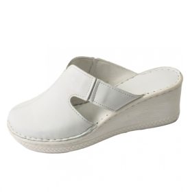 6007 fehér női bőr klumpa papucs