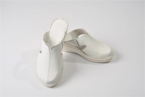 6007 fehér női bőr klumpa papucs