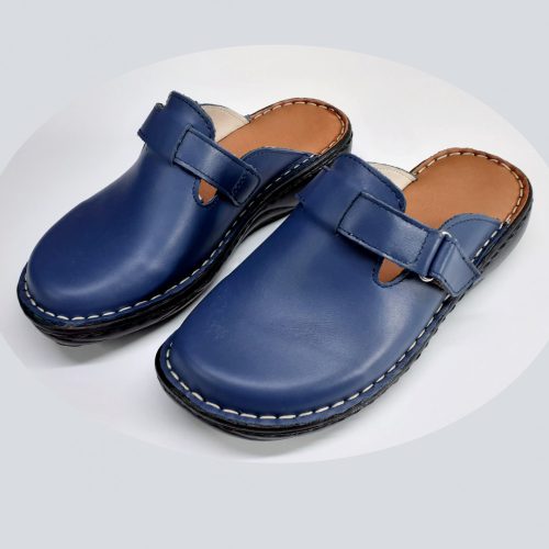 7000 sötétkék női bőr klumpa  papucs