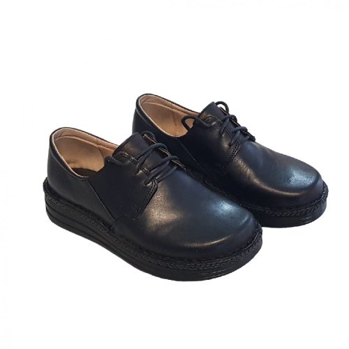 9100 fekete fűzős női bőr cipő