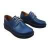 9100 fűzős kék női bőr cipő