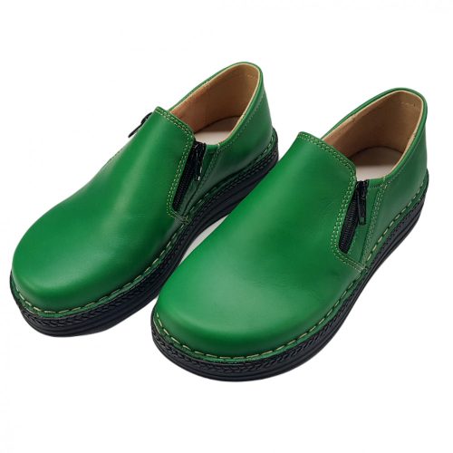 9300 zöld női bőr cipő