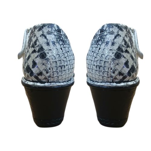 Anna kígyóbőrmintás szürke női cipő-magasított sarkú