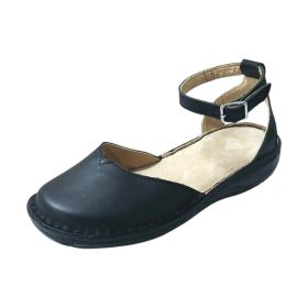 Jázmin fekete női bőr szandál