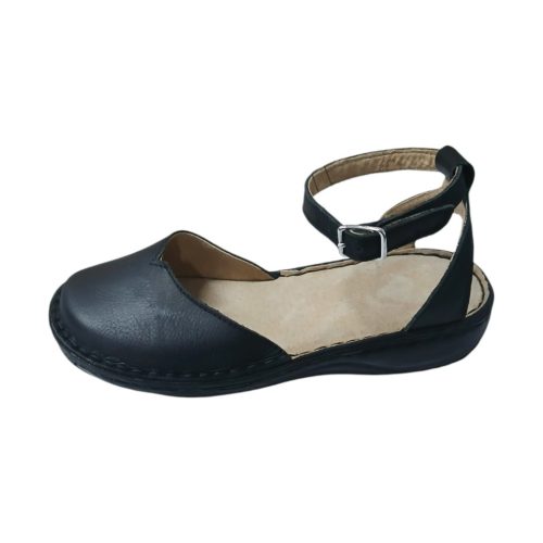 Jázmin fekete női bőr szandál