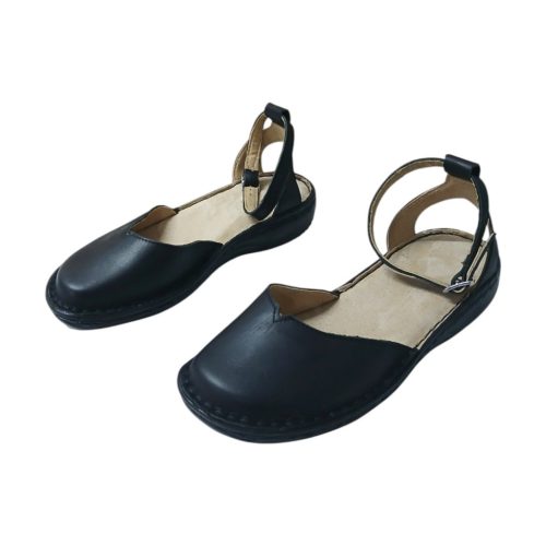 Jázmin fekete női bőr szandál