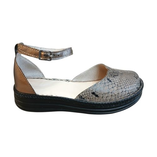 Kitty kígyóbőrmintás barna női cipő