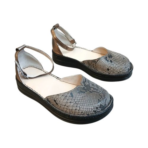 Kitty kígyóbőrmintás barna női cipő