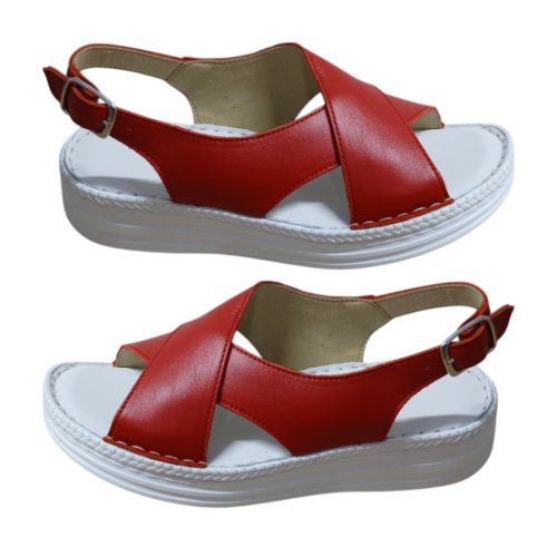 Nikky piros női bőr szandál