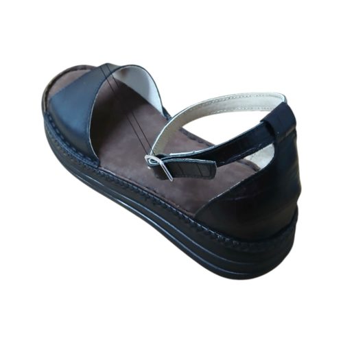 Regina fekete női bőr szandál