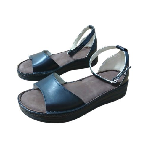 Regina fekete női bőr szandál